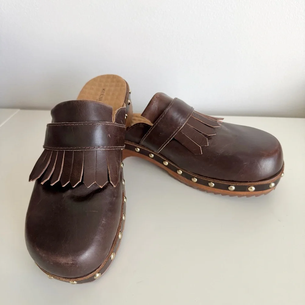 Kelsi Dagger Brown Studded Leather Clog - Picture 11 of 11